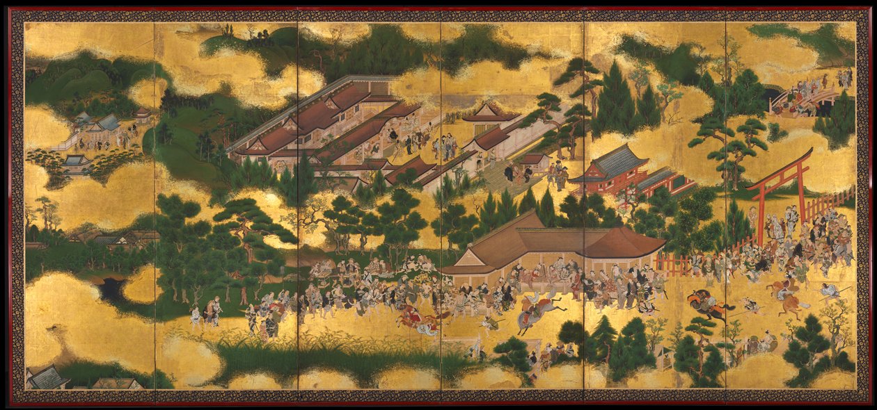 Dostihy ve svatyni Kamo, 1615-50. od Tosa School