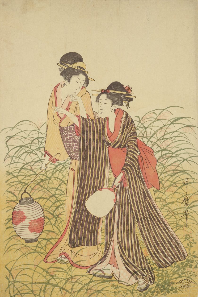 Dvě dámy, období Edo (1603-1868) (barevný dřevotisk) od Toshusai Sharaku
