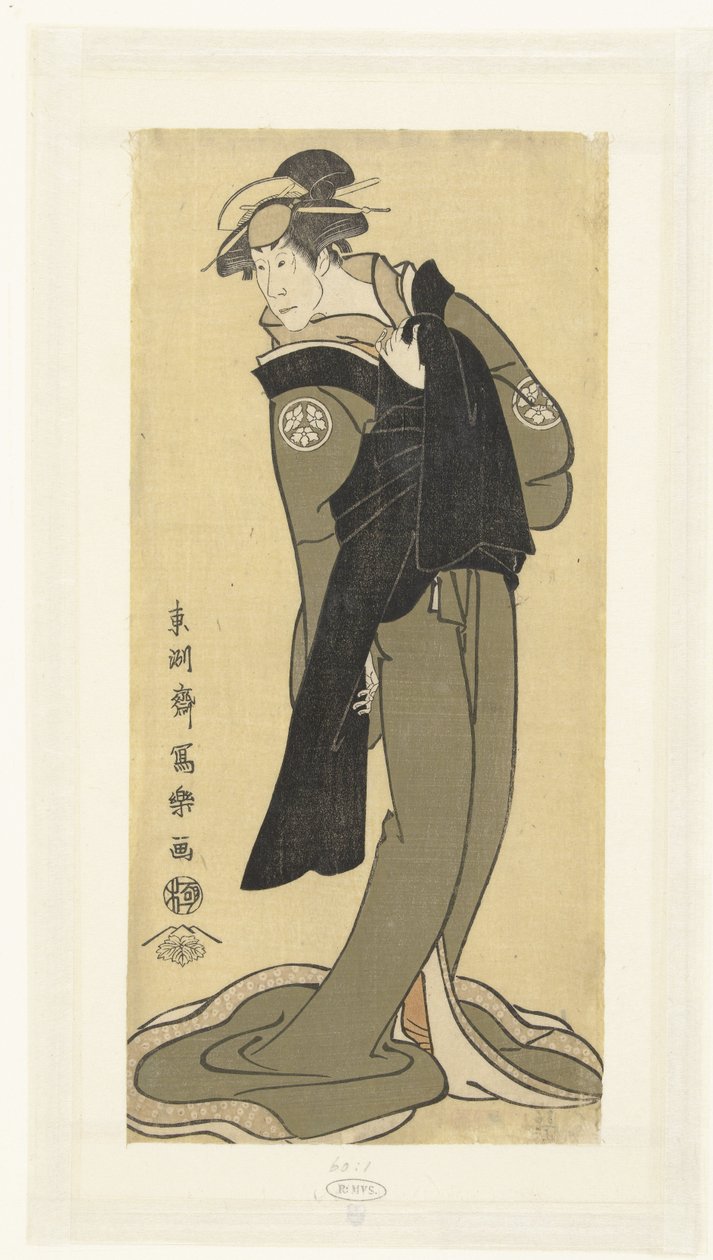 Portrét van Osagawa Tsuneyo II ve vrouwenrol od Toshusai Sharaku