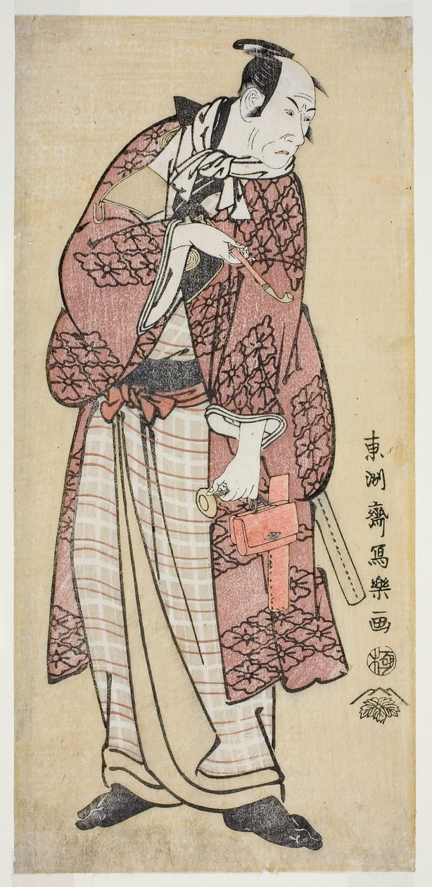 Herec Matsumoto Koshiro IV jako bohatý Bumpkin z Yamato, ve skutečnosti Magoemon z vesnice Ninokuchi (Yondai-me Matsumoto Koshiro no Yamato no Yabo Daijin, jitsuwa Ninokuchi-mura Magoemon) od Toshusai Sharaku