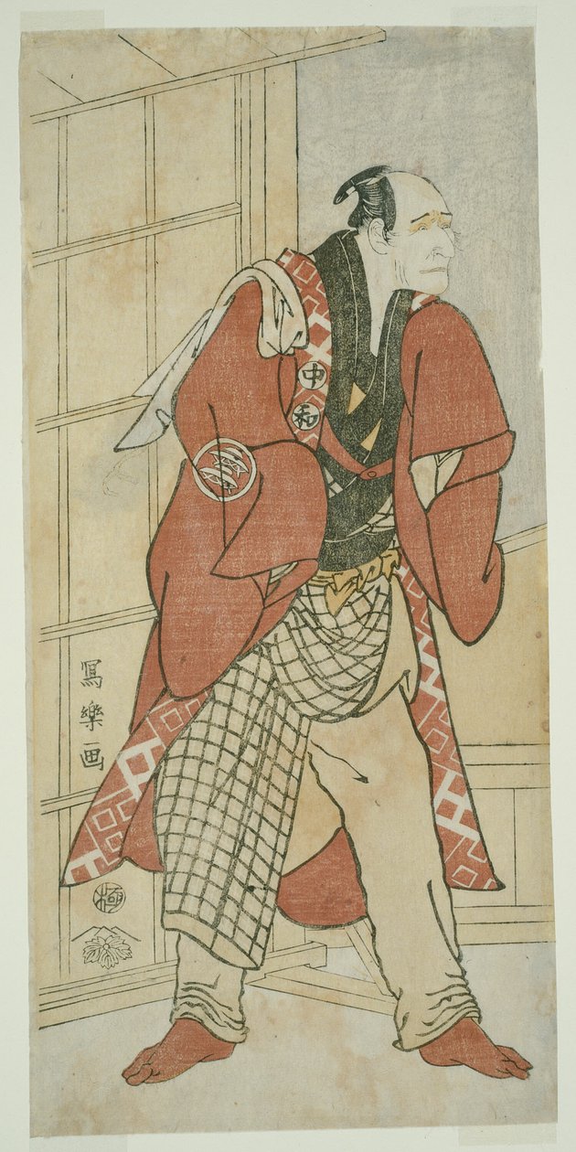 Herec Nakajima Wadaemon jako Migawari no Jizo, mistr domu, z Inamuragasaki v Kamakura od Toshusai Sharaku