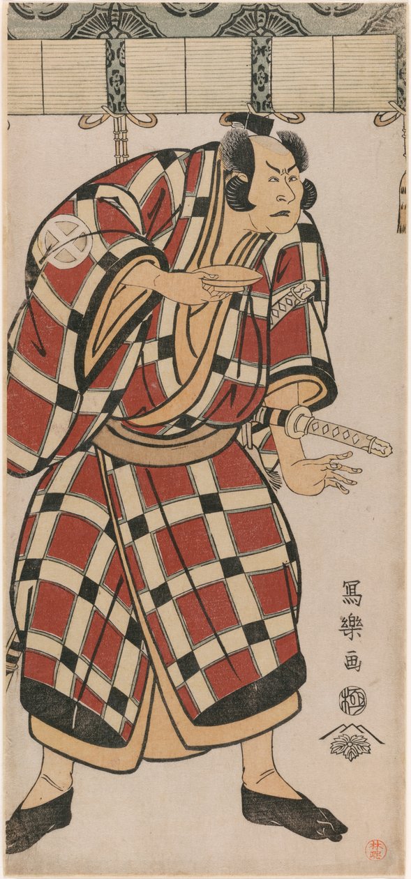 Herec Otani Hiroji III jako Hata no Taizan Taketora od Toshusai Sharaku