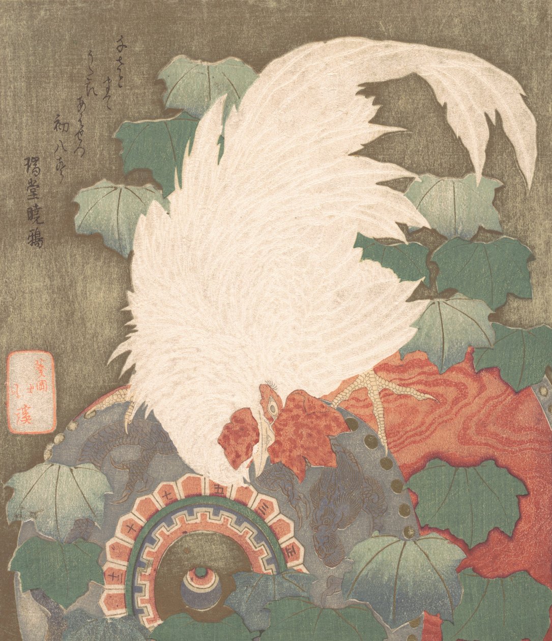 Cock on Drum, ca. 1825. od Totoya Hokkei