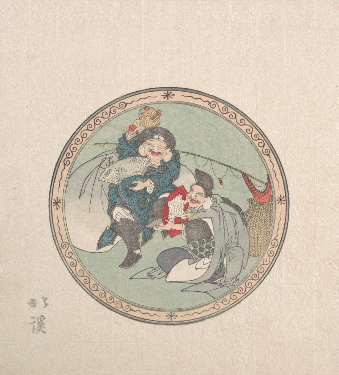 Ebisu a Daikoku, dva ze sedmi bohů štěstí, 19. století. od Totoya Hokkei