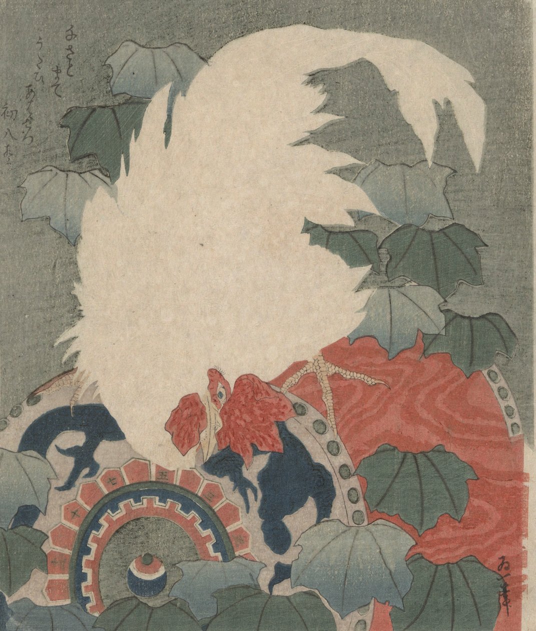 Kohout na bubnu od Totoya Hokkei