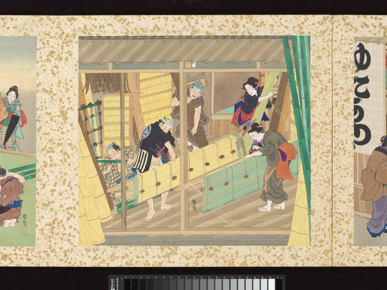 Řemeslníci, krásy a výroční akce od Toyohara Kunichika