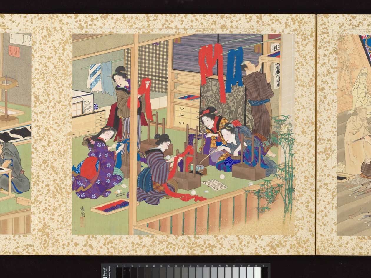 Řemeslníci, krásy a výroční akce od Toyohara Kunichika