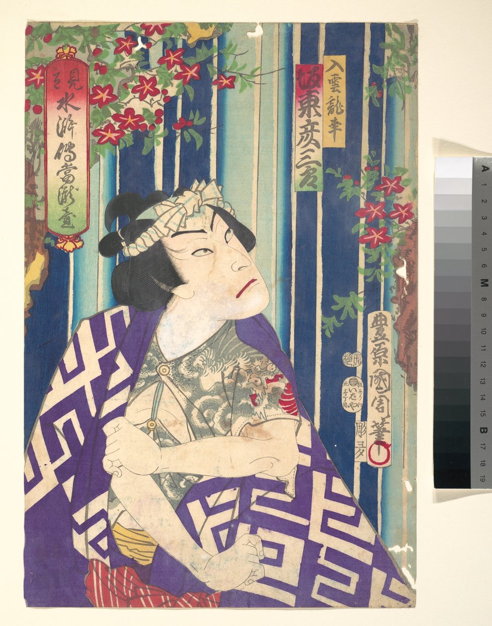 Imaginäres Porträt, Shuihuzhuan der Bühne: Tōryūdai - Schauspieler, Bandō Hikozaburō als Nyūunryū od Toyohara Kunichika