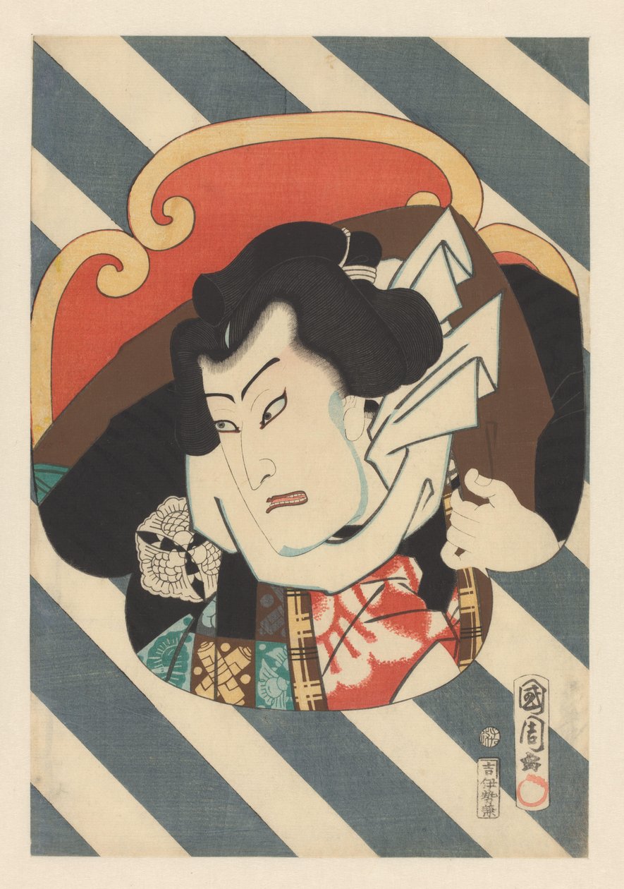 Portrét zápasníka sumo Nuregami Chôgorô od Toyohara Kunichika