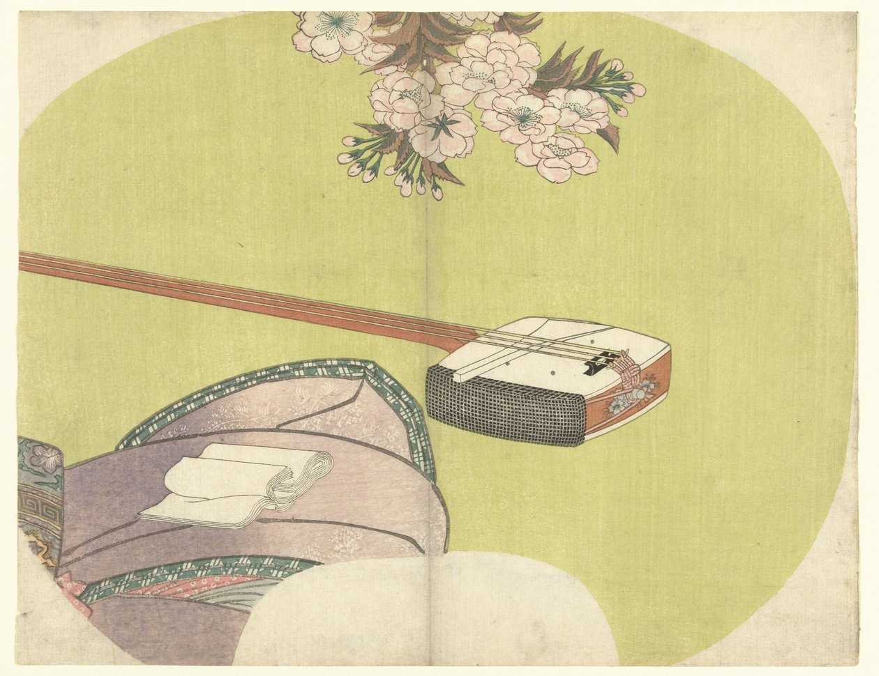 Kurtizána a šamisen Moderních dvanáct měsíců (název série) od Toyokuni (II) , Utagawa