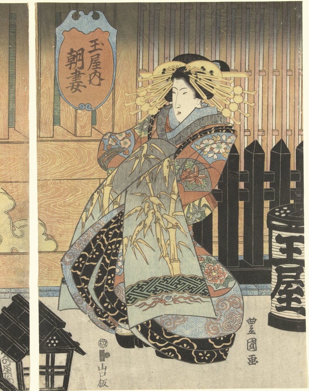 Tři kurtizány z domu Tamaya od Toyokuni (II) , Utagawa