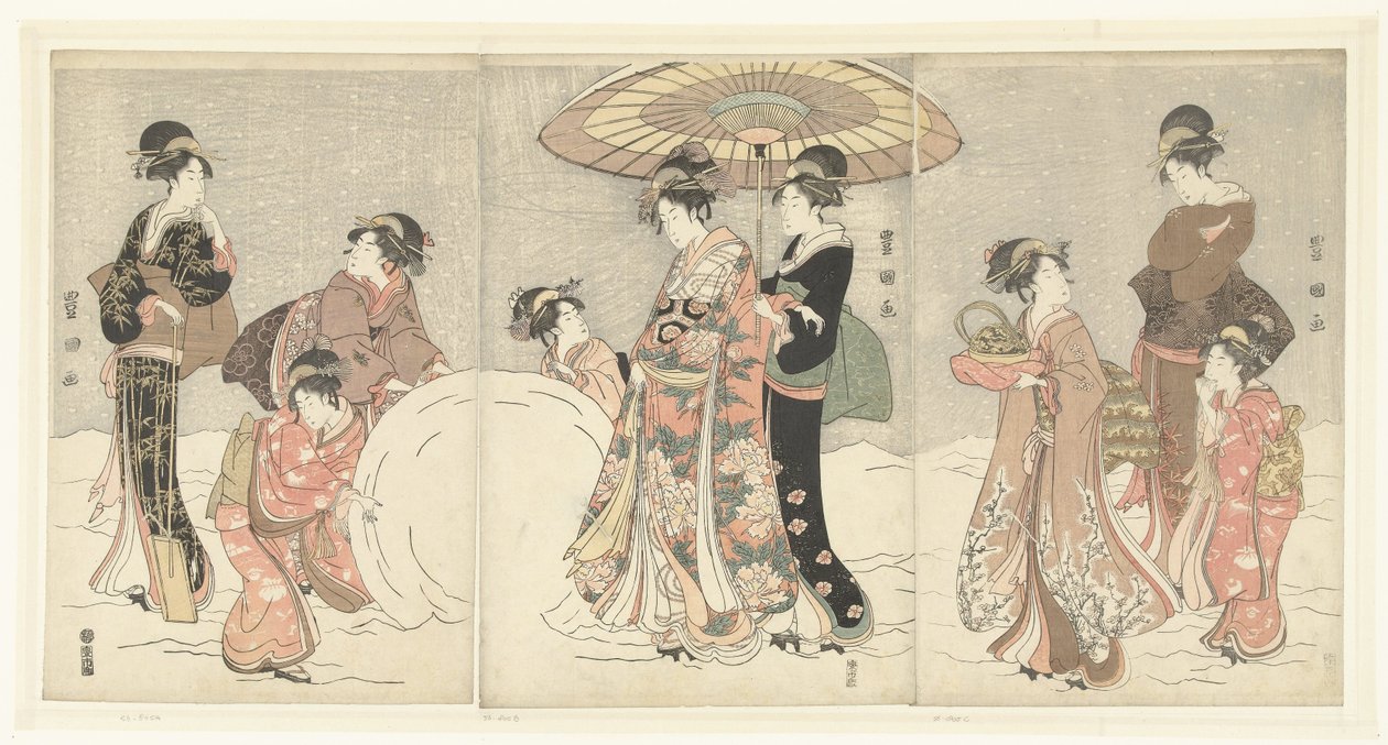 Sněhová koule od Toyokuni (II) , Utagawa