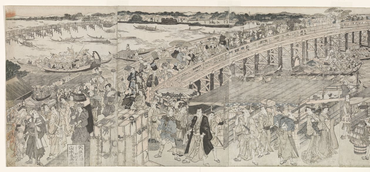 Pohled: Užijte si večerní vánek na mostě Ryogoku od Toyokuni (II) , Utagawa