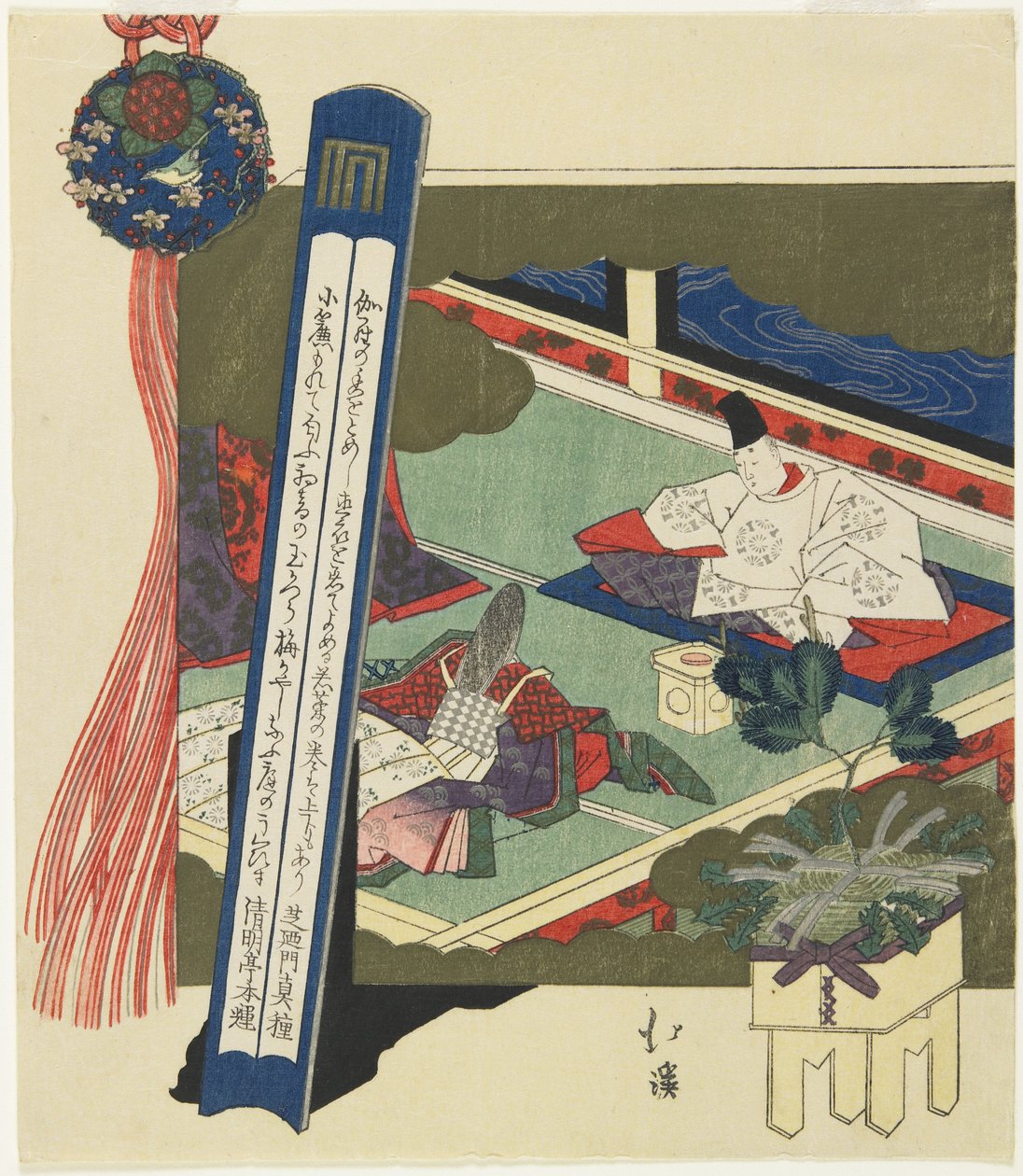 (Dvorní šlechtic a dáma v pokoji), 1799-1850 od Toyota Hokkei