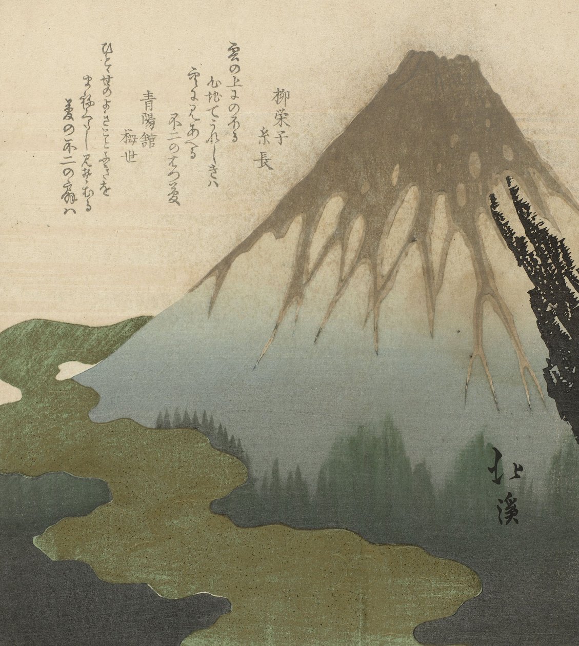 Mount Fuji, 1890-1900 (dřevěný tisk) od Toyota Hokkei