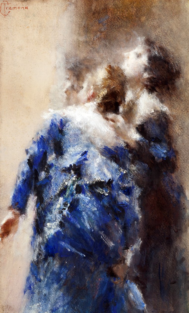 Le curiose par Cremona, Tranquillo (1837-1878). Akvarel na kartonu, rozměr : 49x30 od Tranquillo Cremona