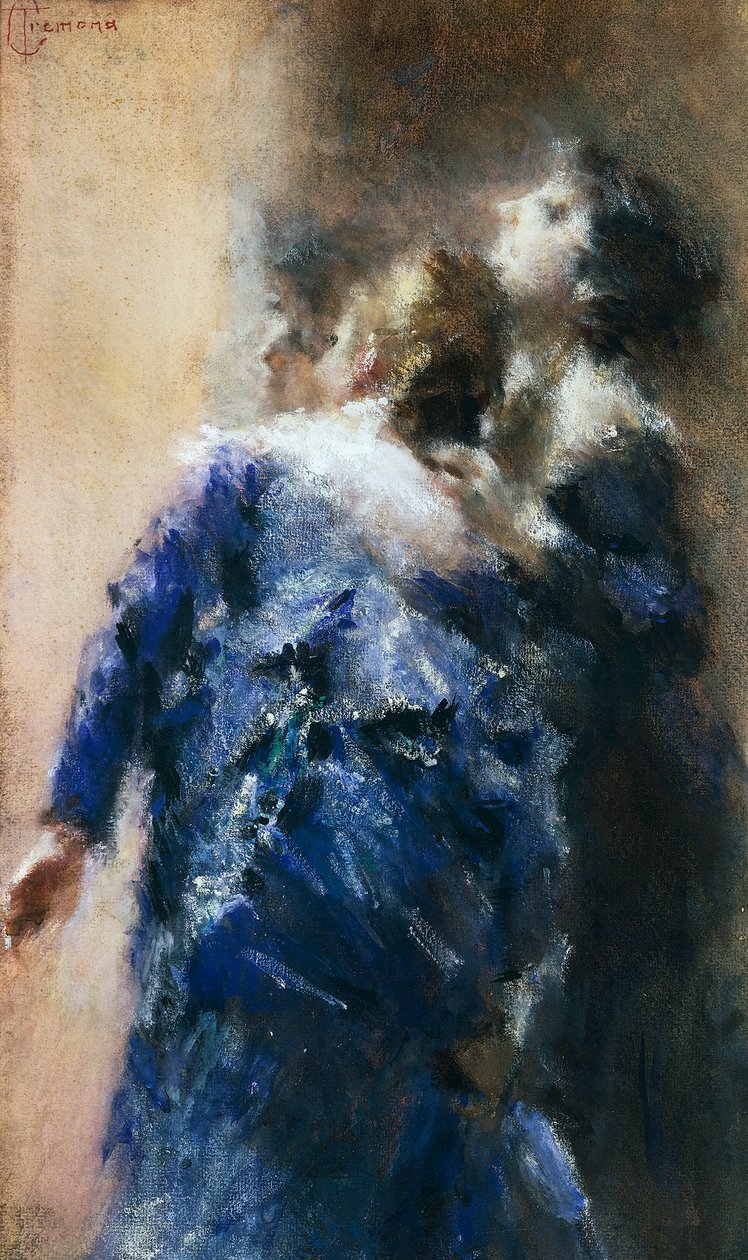 Zvědavé dámy, Tranquillo Cremona (1837-1878), akvarel na papíře, 50x32 cm. od Tranquillo Cremona