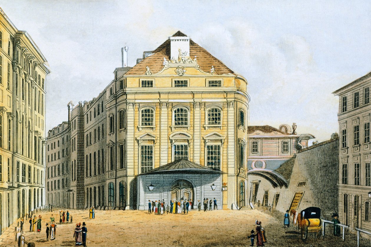 Rakousko, Vídeň, Kaiserliches a Koenigliches Hoftheater (Císařské a královské divadlo) Tranquillo Mollo, rytina od Tranquillo Mollo