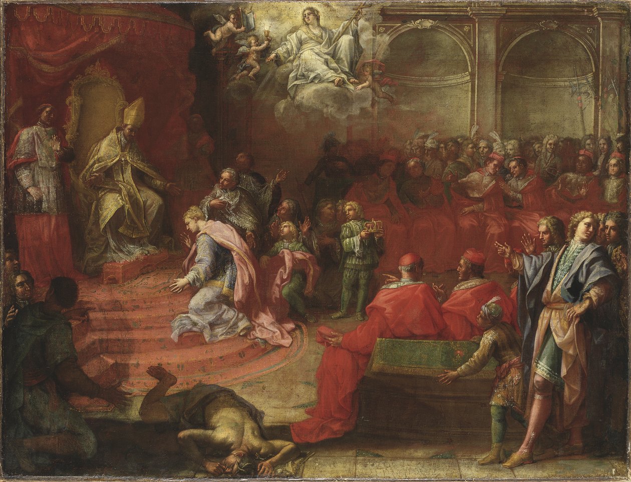 Alexander VII a královna Kristina, kolem 1655 od TrevisaniFrancesco
