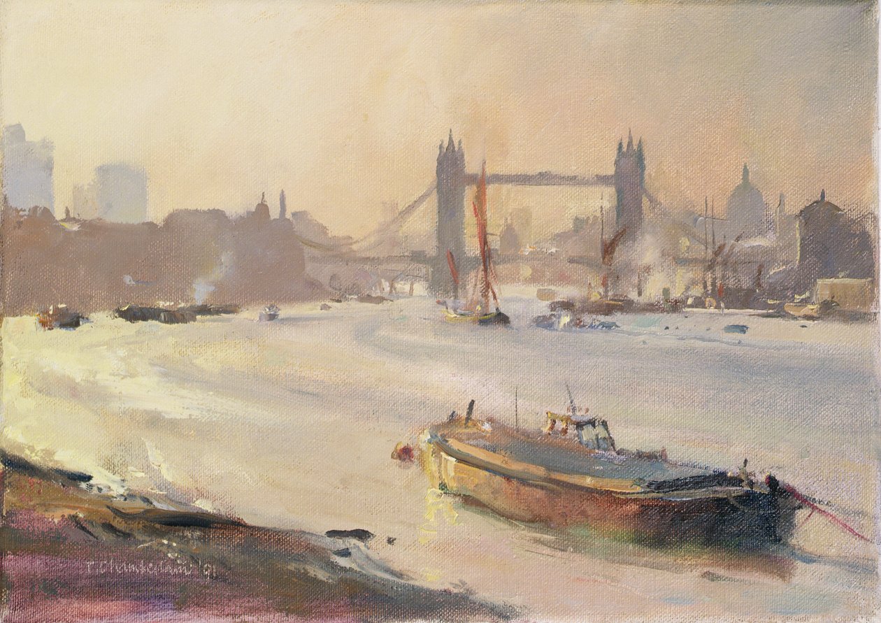 Podzimní odpoledne, Pool of London, 1991 od Trevor Chamberlain