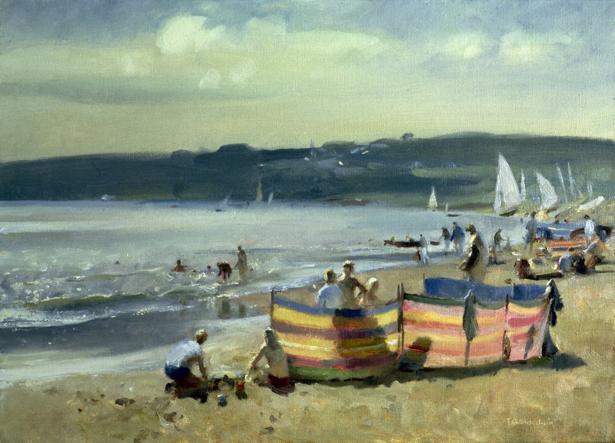 Děti na pláži v Abersoch od Trevor Chamberlain