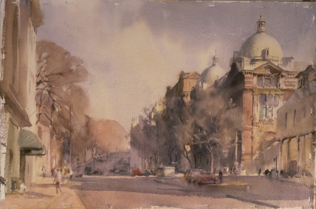 Zimní ráno, Victoria and Albert Museum, 1990 (wc) od Trevor Chamberlain