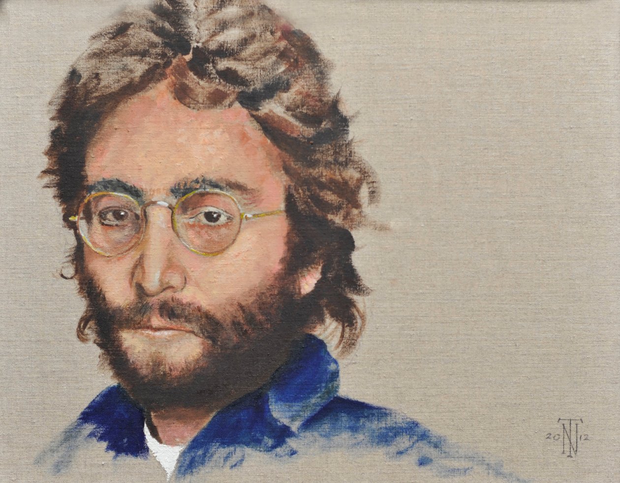 Lennon, 2012 (olej na zadní straně plátna) od Trevor Neal