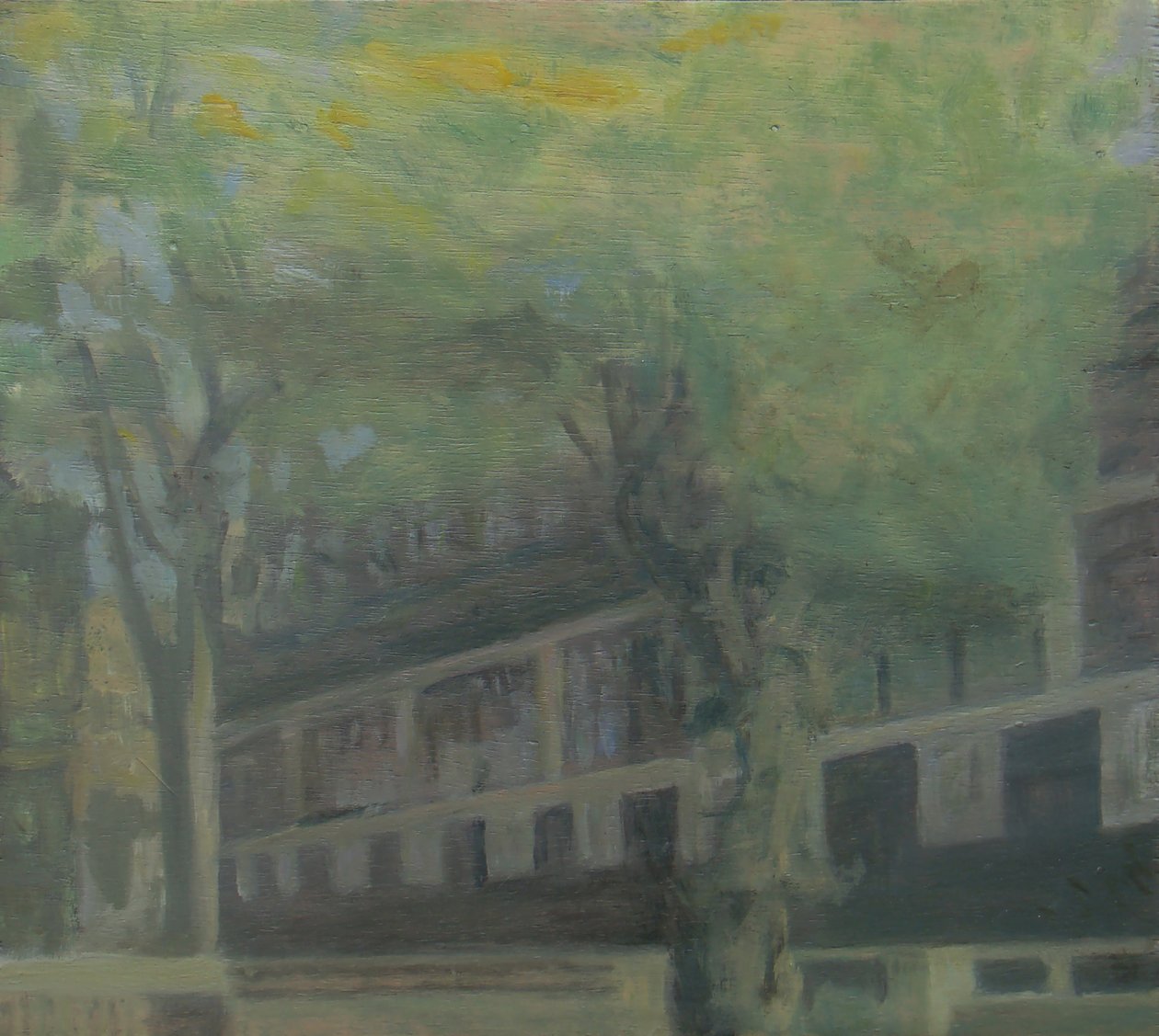 Místo k životu 3, 2010 (olej na překližce) od Trevor Burgess