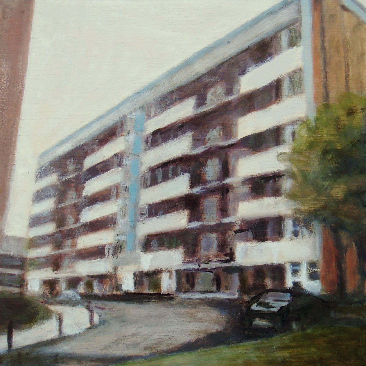 Místo k životu 43, 2012 (olej na překližce) od Trevor Burgess