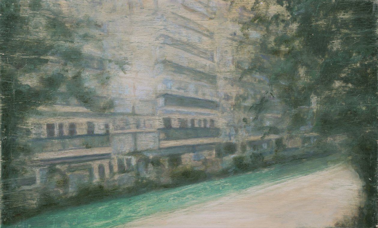 Místo k životu 52, 2013 (olej na překližce) od Trevor Burgess