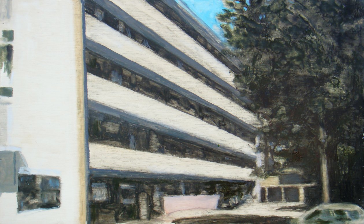 Místo k životu 9, 2011 (olej na překližce) od Trevor Burgess