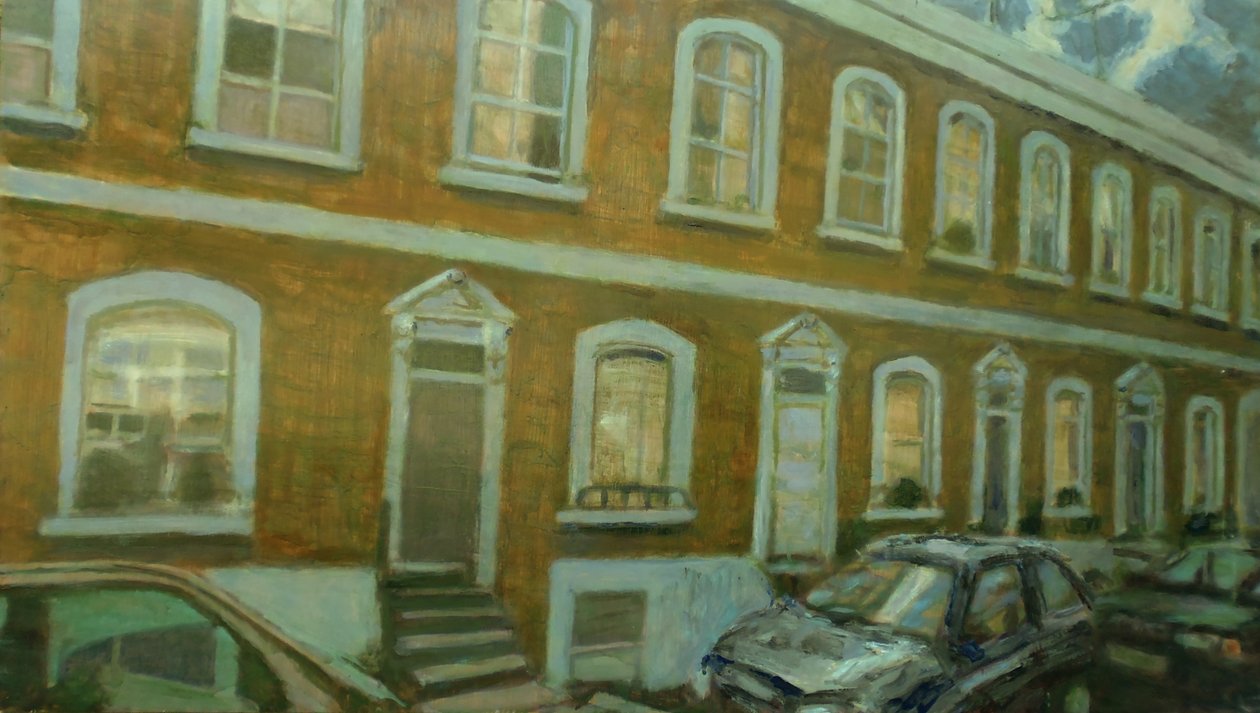 Místo k životu L5, 2013 (olej na překližce) od Trevor Burgess