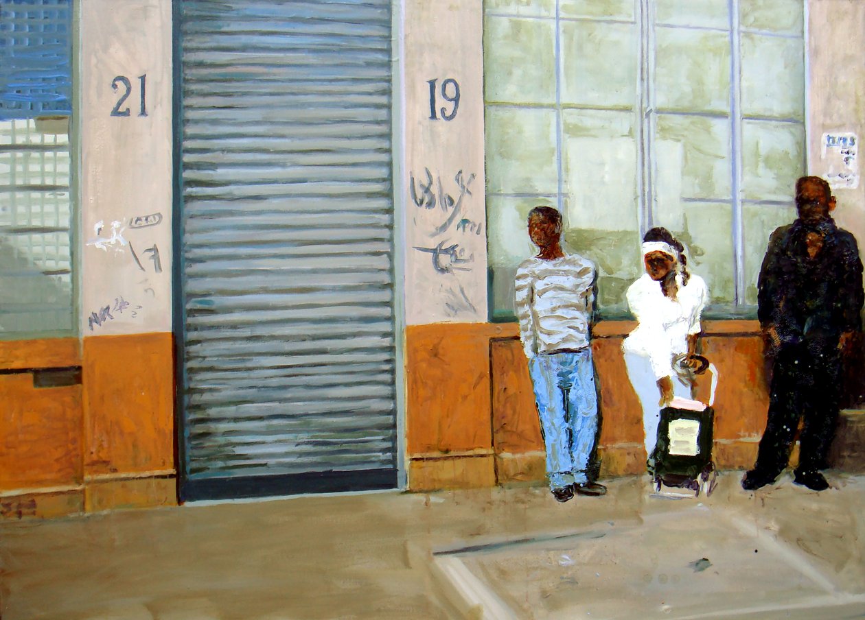 Čekání, 2009 (olej na plátně) od Trevor Burgess