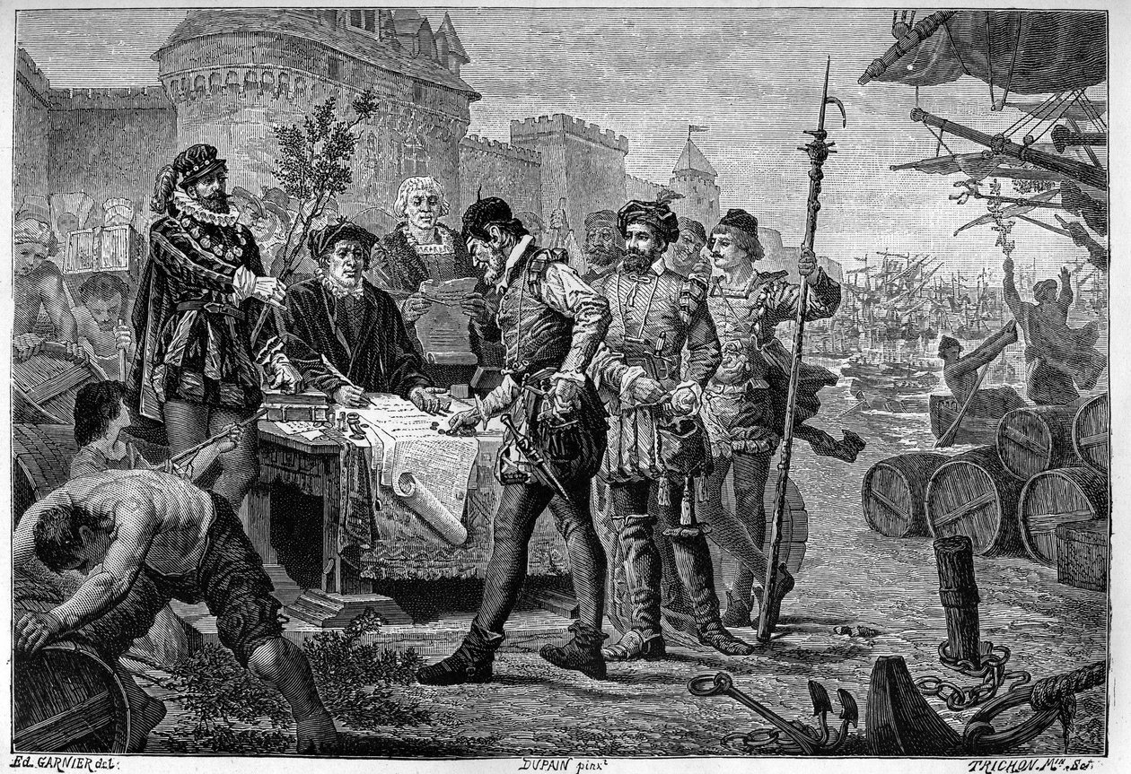Osvobození bývalého cyperského práva v Bordeaux v roce 1453. Rytiny 19. století podle kresby Garniera Trichona. od Trichon (after)