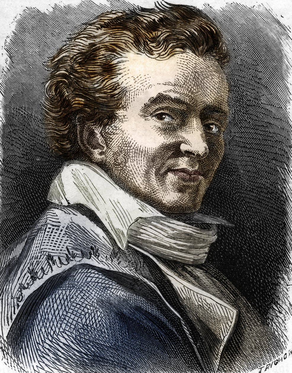 Portrét Dominique Vivanta Denona (1747-1825), rytce, spisovatele, diplomata, správce (Portrét francouzského umělce, diplomata a spisovatele Dominiqua Vivanta, barona Denona) Rytina Soukromá sbírka od Trichon (after)
