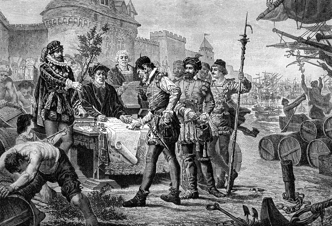 Platba starověkého poplatku za cypřiš, Bordeaux, Francie, 1453 1882-1884 od Trichon