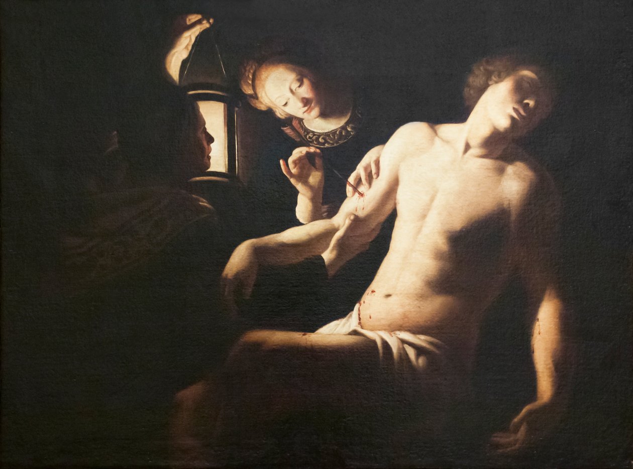Svatý Šebestián uzdraven Saint Irene (olej na plátně) od Trophime Bigot