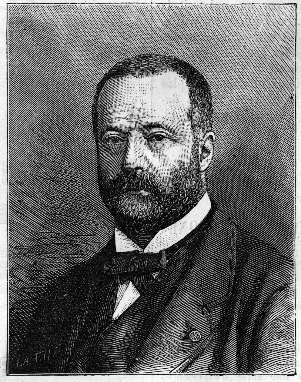 Portrét Henri Sainte Claire (Sainte-Claire) Deville (1818-1881), francouzský chemik. (Z fotografie pana Trucheluta). Rytina v „“ Přírodě: přehled věd a jejich aplikací v umění a průmyslu ““ z 23. července 1881. od Truchelut Truchelut