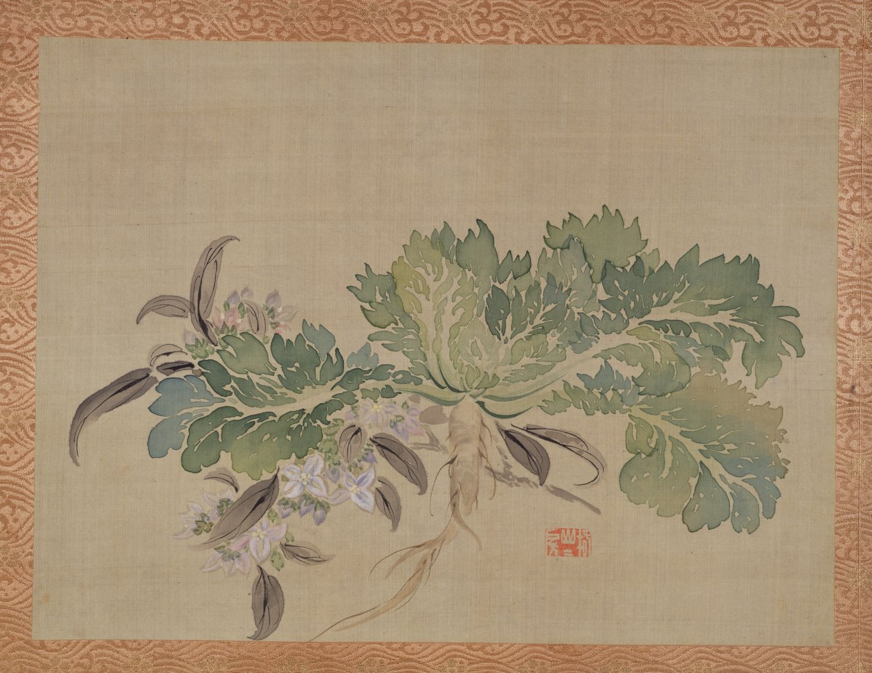 A tuberóza, 1851 (akvarel na hedvábí) od Tsubaki Chinzan
