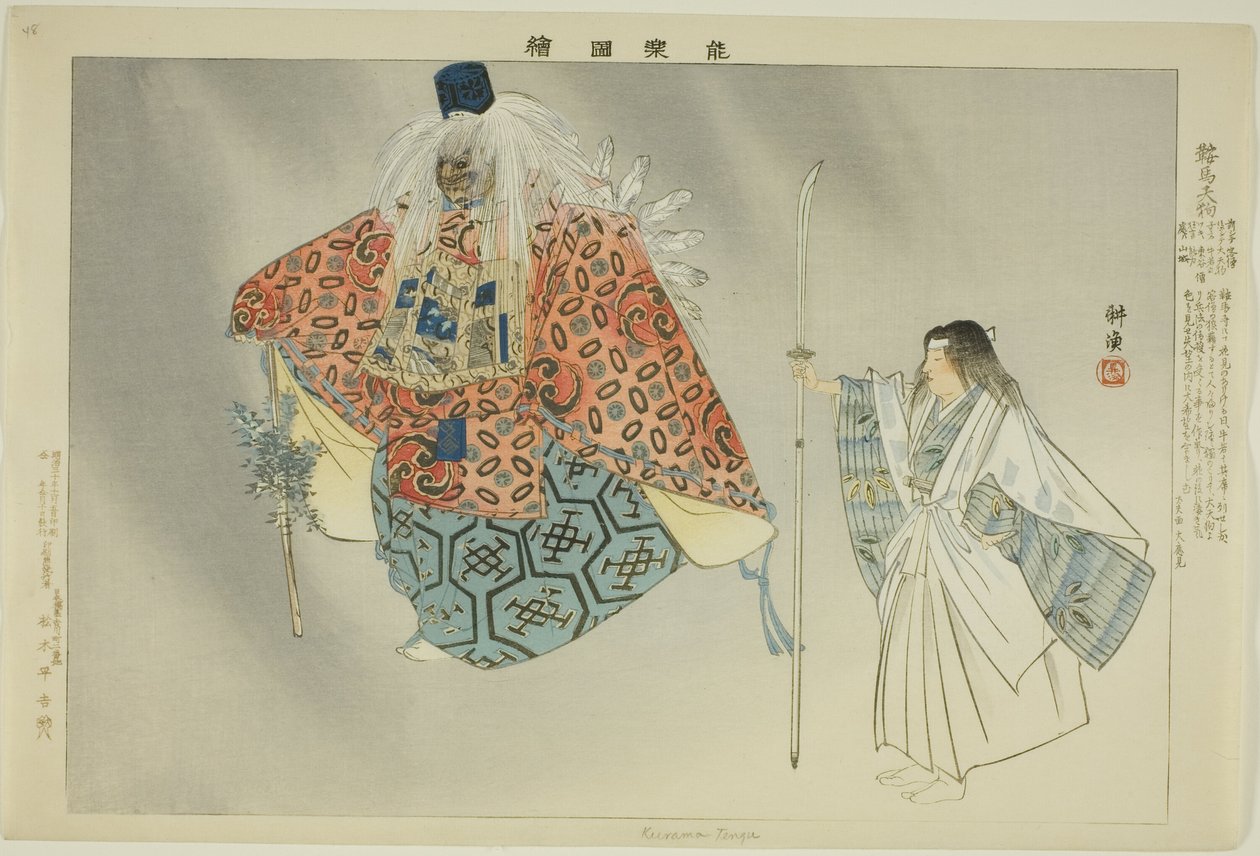 Kurama Tengu, ze série "Pictures of No Performances (Nogaku Zue)" od Tsukioka Kogyo