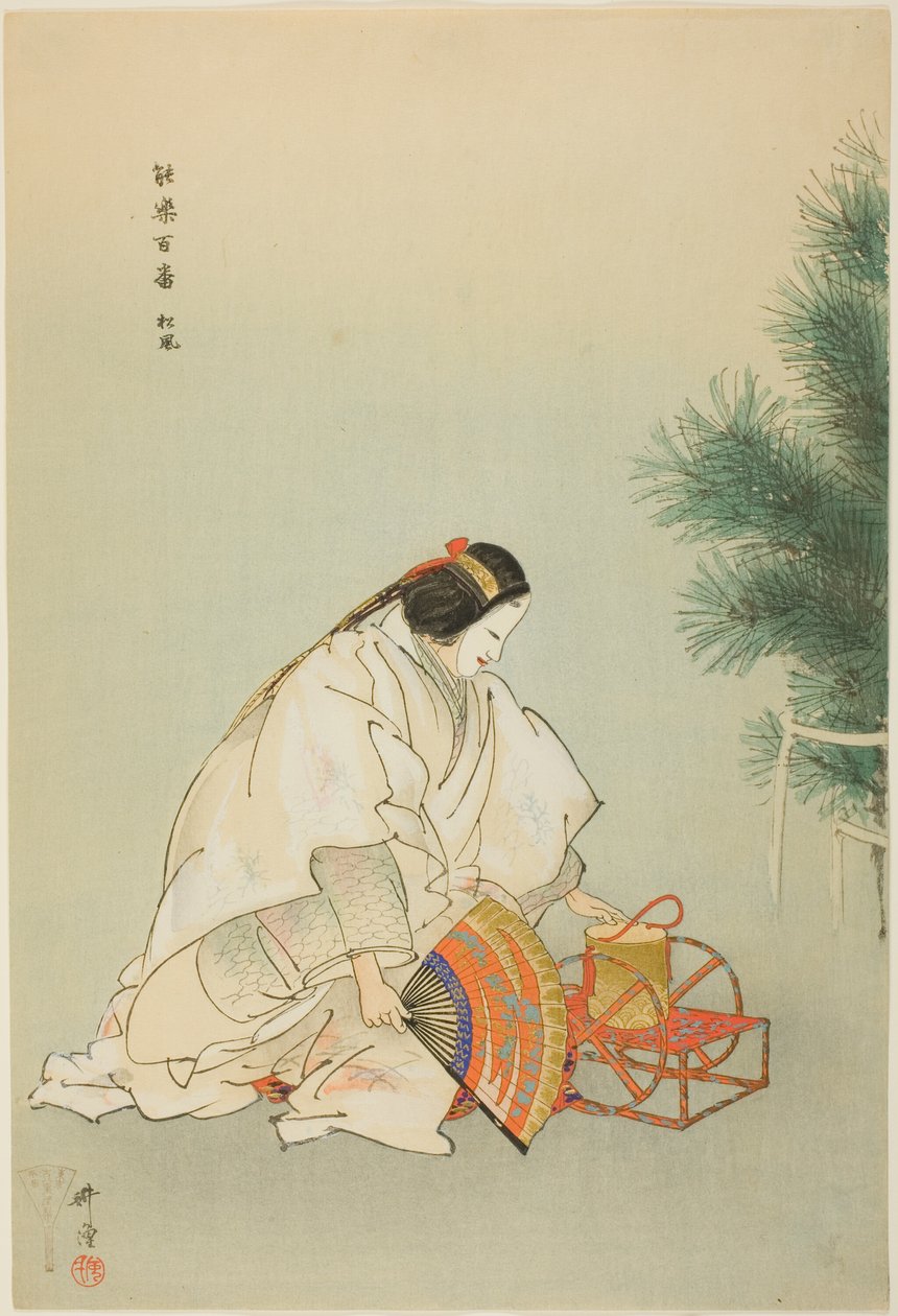 Matsukaze, ze série "Sto no dramat (Nogaku hyakuban)" od Tsukioka Kogyo