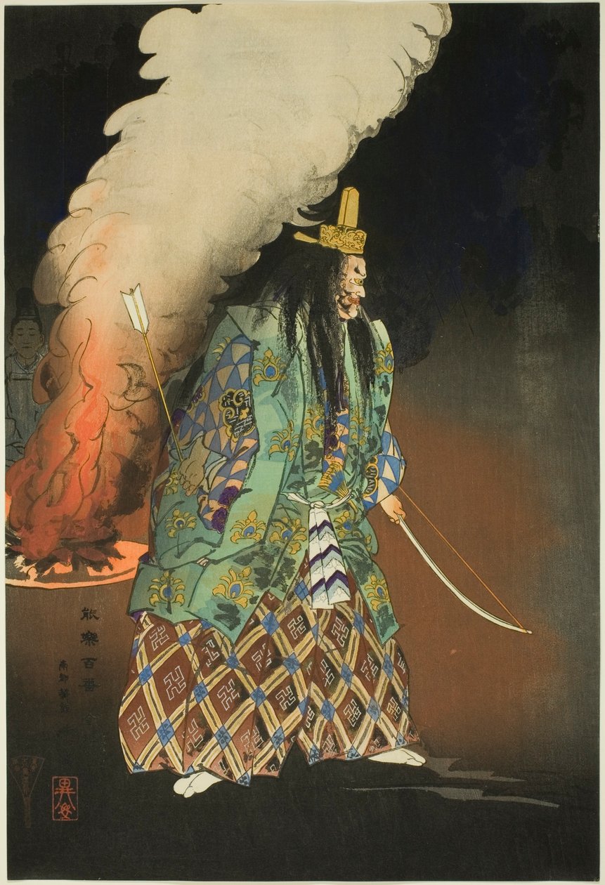 Scéna bez dramatu: Zlaté kouzlo, ze série "Sto no dramat (Nogaku hyakuban)" od Tsukioka Kogyo
