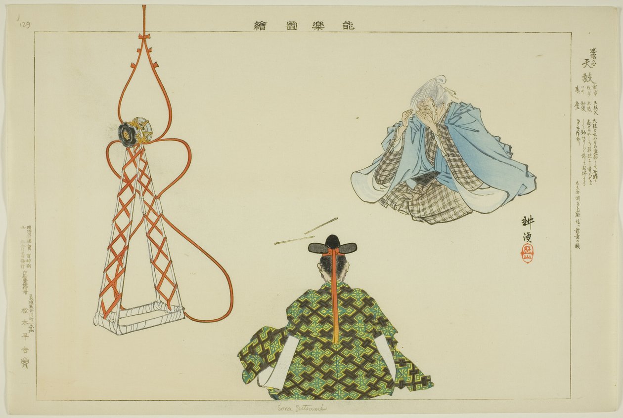 Sora Zutsumi, ze série "Pictures of No Performances (Nogaku Zue)" od Tsukioka Kogyo