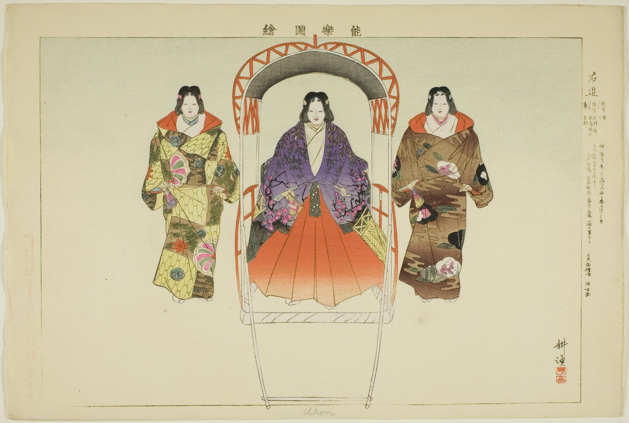 Ukon, ze série "Pictures of No Performances (Nogaku Zue)" od Tsukioka Kogyo