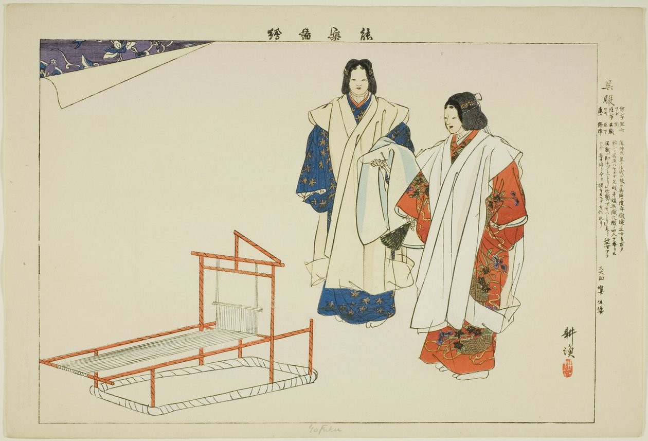 Yofuku, ze série "Pictures of No Performances (Nogaku Zue)" od Tsukioka Kogyo
