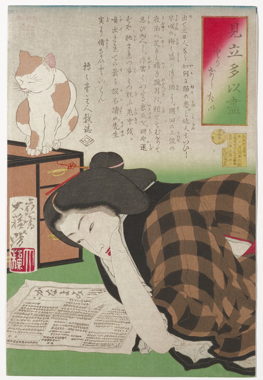 Chci zrušit své předplatné, leden 1878 (dřevěný tisk) od Tsukioka Yoshitoshi