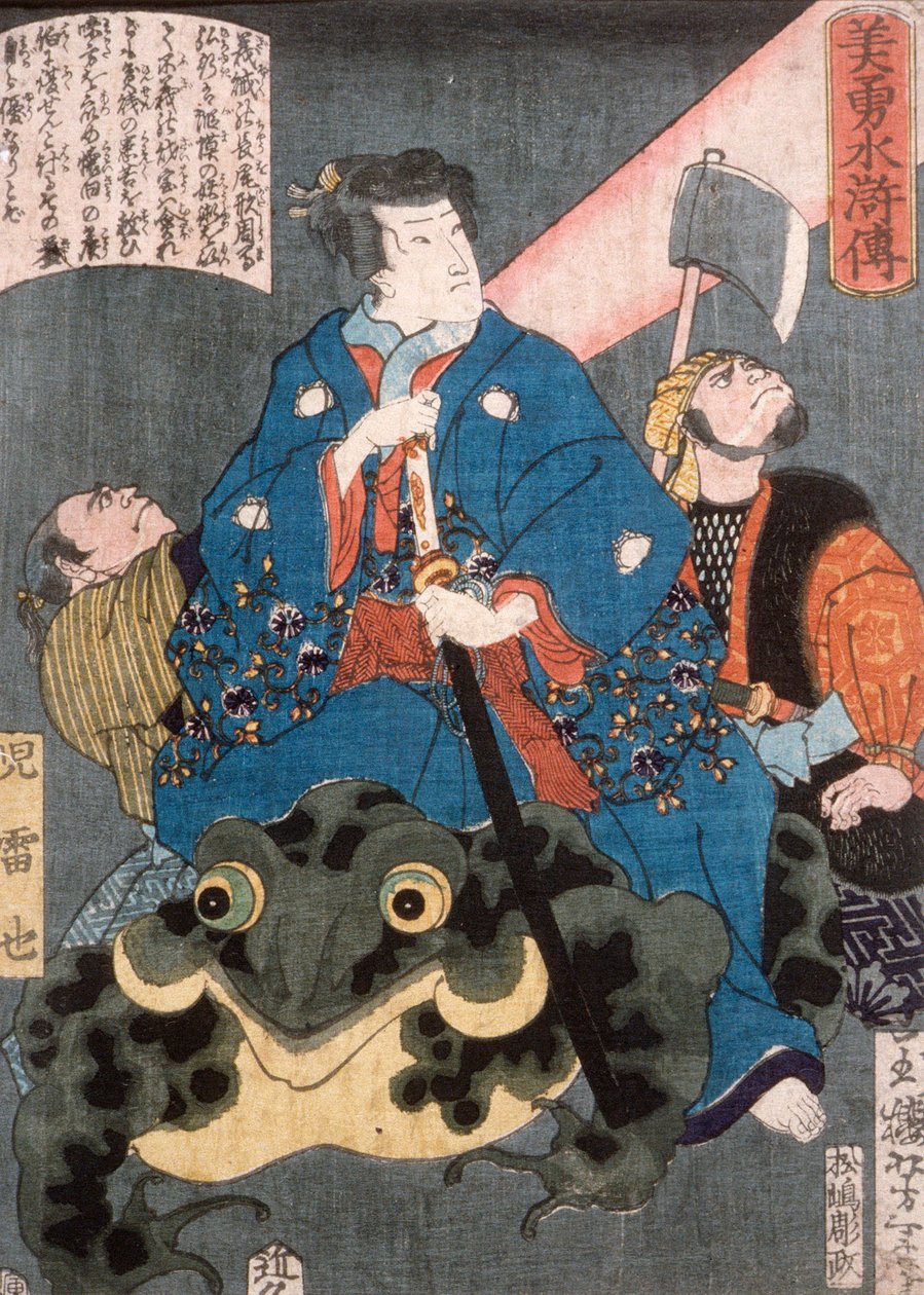Jiraiya jedoucí na žábě od Tsukioka Yoshitoshi