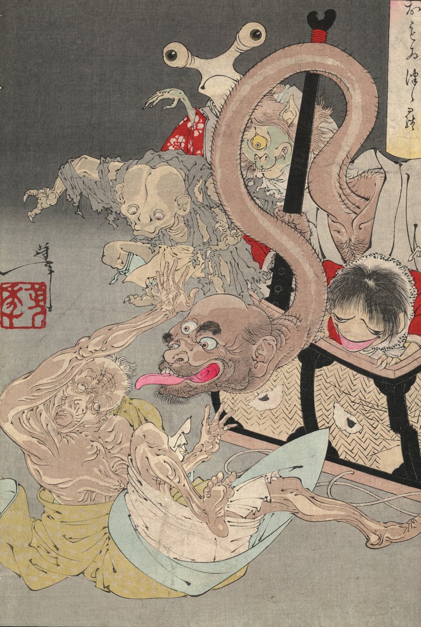 Pandořina skříňka, 80. léta 19. století od Tsukioka Yoshitoshi