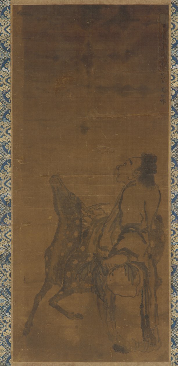 Nesmrtelný a jelen se dívají na draka nad hlavou od Tuan Shigen