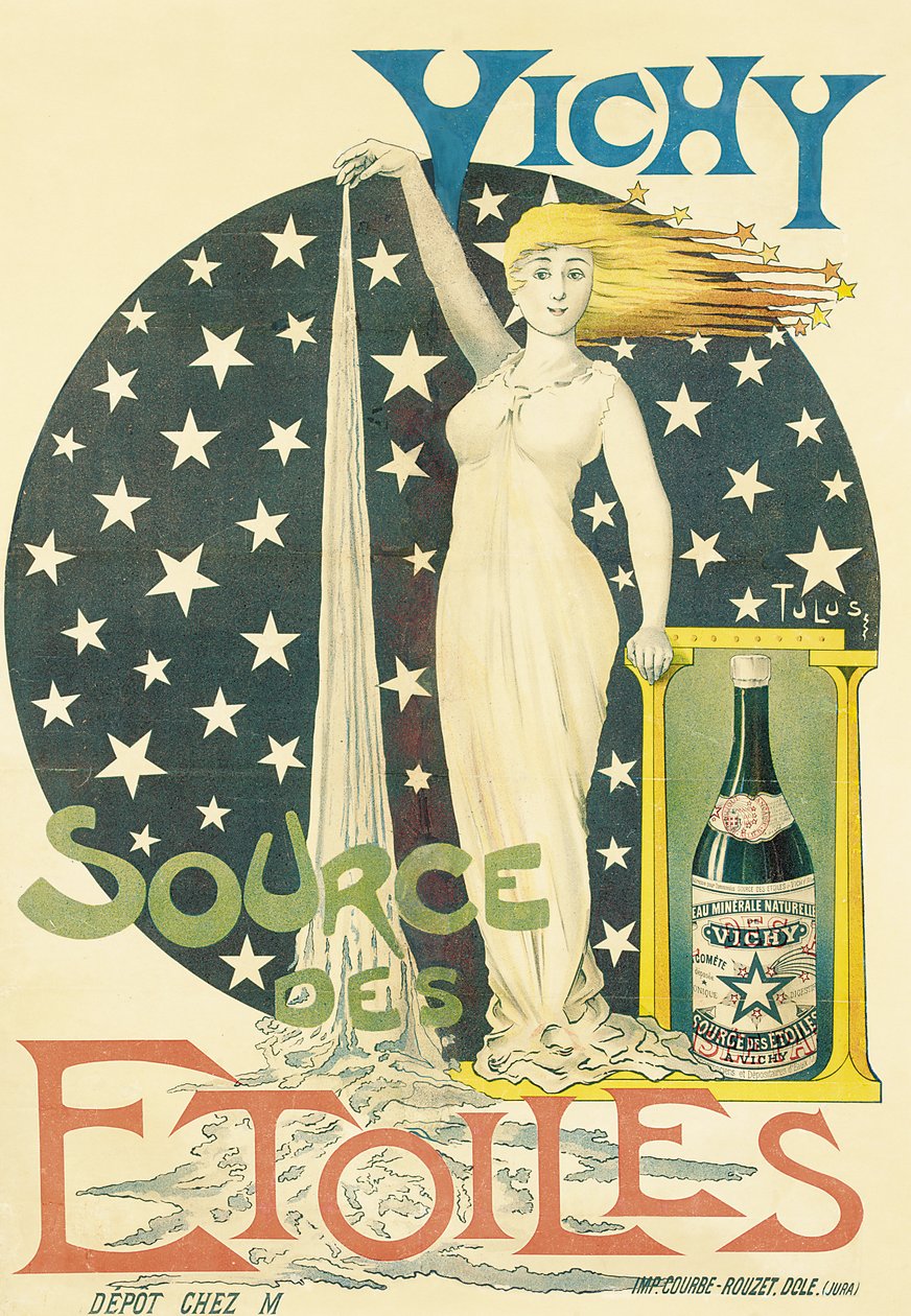 Vichy, Zdroj hvězd, kolem roku 1900 (barevné lito) od Tulus Tulus